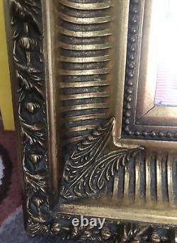 Antique Wall Mirror Large Heavy Gold Gilt Framed Wall Mirror