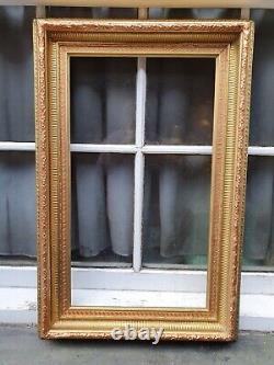 Antique Wood Wooden Gold Gilt & Painted Photo Picture Frame 22 3/8w X 34 1/4d