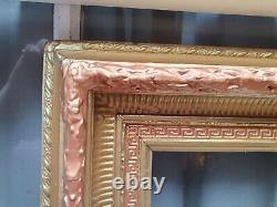 Antique Wood Wooden Gold Gilt & Painted Photo Picture Frame 22 3/8w X 34 1/4d