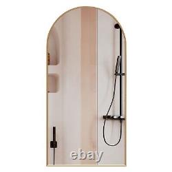 Arched Bathroom Mirror Cabinet Metal Framed Premium Gold Wall Mounted Storage