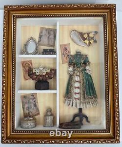 Arister Gifts Gilded Age Green Fashion Accessories Ornate Gold Frame Shadow Box