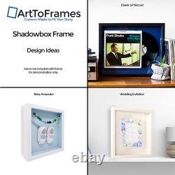 ArtToFrames 14x14 Shadow Box Frame, Framed in White, Various Colors