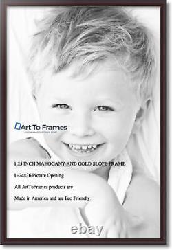 ArtToFrames 1.25 Custom Poster Frame Brown Mahogany and Gold Slope 4447 Large