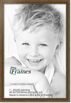 ArtToFrames 1.4 Inch Dark Gold with Beads Wood Picture Poster Frame D10051