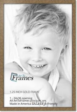 ArtToFrames Custom Picture Poster Frame Gold Alloy Style 1.25 Wide