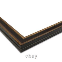 ArtToFrames Custom Picture Poster Frame Gold with Burgundy 1.25 Wide Wood