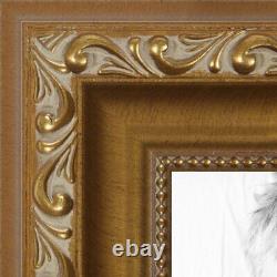 ArtToFrames Picture Frame Custom 1.4 Gold with beads 4139 Small