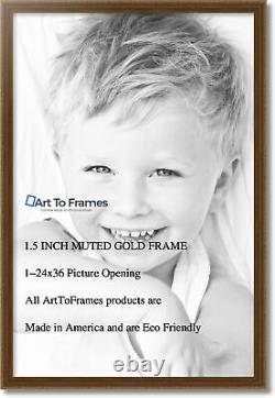 ArtToFrames Picture Frame Custom 1.5 Muted Gold 4624 Small