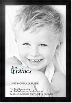 ArtToFrames Picture Frame Custom 1.875 Black Matte Reverse Wood 4029 Small