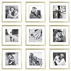 ArtbyHannah 9-Pack 12x12 Gold Gallery Wall Frame Set Square Picture Frames Co