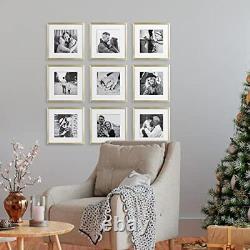 ArtbyHannah 9-Pack 12x12 Gold Gallery Wall Frame Set Square Picture Frames Co