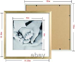 Artbyhannah 9 Pack 12X12 Inch Modern Gold Square Picture Frame Collage Set for W