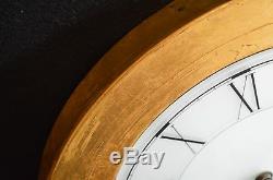 Arti & Mestieri Design Round Roman Numeral Wall Clock with Distressed Gold Frame