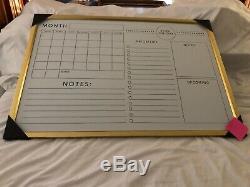 Ashland Wall DryEase & Magnetic Calendar/Memo Board WithGold Frame (2 Per Box)