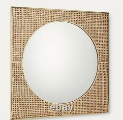 BNWT Oliver Bonas Cane Framed Square Wall Mirror RRP £250