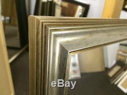 BUY DIRECT LARGE 35mm SHAPED SILVER/GOLD WALL AND OVERMANTLE MIRRORS