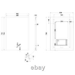 Backlit Bathroom Mirror Gold Frame Demister & Touch Control W500 x H725mm
