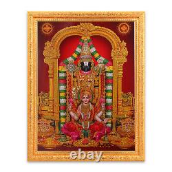 Balaji Lakshmi Golden Zari Art Work Photo In Golden Frame Big (14 X 18 Inches)