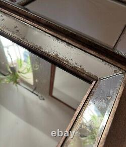 Bambra Ornate Vintage Look Distressed Finish Square Wall Mirrors 39x39 Set of 4