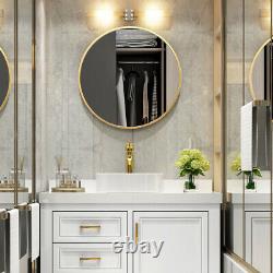 Bathroom Mirror Metal Frame Wall Mounted Cosmetic Mirror Makeup Shaving HD Glass