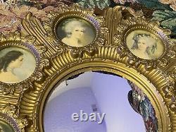 Beautiful 19th Century Cameo Creations Ornate Gold Frame Wall Convex Mirror