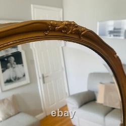 Beautiful Antique Vintage Gold Mirror, Wood Framed Bevelled Round Giltedge, 55cm