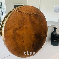 Beautiful Antique Vintage Gold Mirror, Wood Framed Bevelled Round Giltedge, 55cm