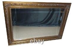 Beautiful Ornate Gold Gilt Framed Wall Mirror Bevelled Edge Large Size Vintage