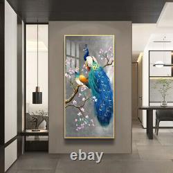 Beautiful Peacocks Wall Art Frame Home Décor 50100cm in Gold Aluminium Frame