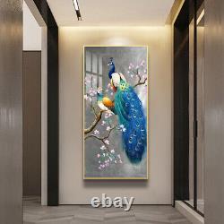 Beautiful Peacocks Wall Art Frame Home Décor 50100cm in Gold Aluminium Frame