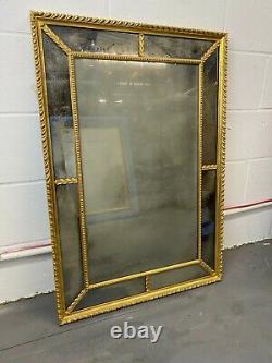 Beautiful Period Distressed Antique Giltwood Framed Wall Mirror 19th C Gold