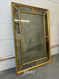 Beautiful Period Distressed Antique Giltwood Framed Wall Mirror 19th C Gold