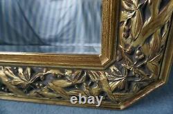 Beautiful Vintage Large Bevelled Wall Mirror with Ornate Frame Shabby Chic