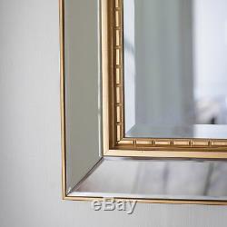 Bewley Gold Edge Frame Overmantle Large Bevelled Glass Wall Mirror 44 x 32
