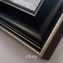 Black Gold Framed Wall Mirror Classic Luxury overmantle bedroom hall 107 x77cm