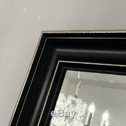 Black Gold Wall Mirror Classic Luxury overmantle bedroom hall 117cm x 92cm
