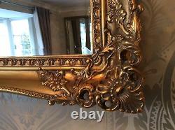 Black Shabby Chic Ornate Decorative Carved Wall Mirror 37.5 x 27.5 NEW