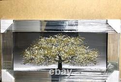 Blossom Tree Picture Gold Liquid Art Mirror Frame 3D Glitter Wall Art 85x45 cm