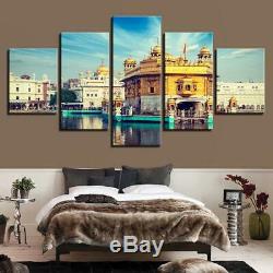 Blue Sky Golden Temple Canvas Art Print for Wall Decor Painting