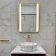 Bluetooth LED Bathroom Mirror, Touch Sensor, Gold Brushed Brass Frame 700x500mm