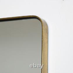 Brushed Gold Thin Framed Wall Mirror glamorous home decor bedroom bathroom