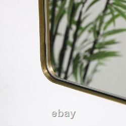 Brushed Gold Thin Framed Wall Mirror glamorous home decor bedroom bathroom