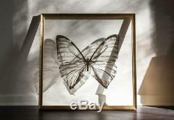 Butterfly wall decor. Handmade. Gold-color foil