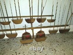 C. Jere Wall Sculpture Boats Seagulls Pennants lot's of Boats! Flags Dated 1979