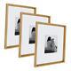 Calter Modern Wall Picture Frame Set Pack of 3 16x20 matted to 8x10 Gold