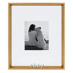 Calter Modern Wall Picture Frame Set Pack of 3 16x20 matted to 8x10 Gold