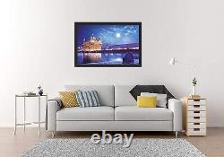 Canvas Golden Temple Wall Painting With Frame 19 x 13 Inches