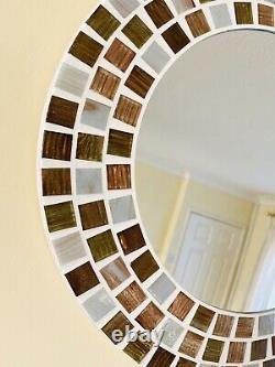 Cappuccino Gold Round Mosaic Wall Mirror