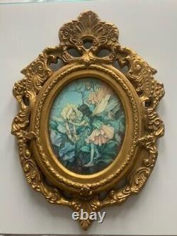 Carltons Fantasia Ware Burslam Wall Plaque With Gold Ornate Frame