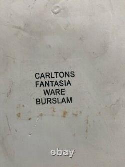 Carltons Fantasia Ware Burslam Wall Plaque With Gold Ornate Frame